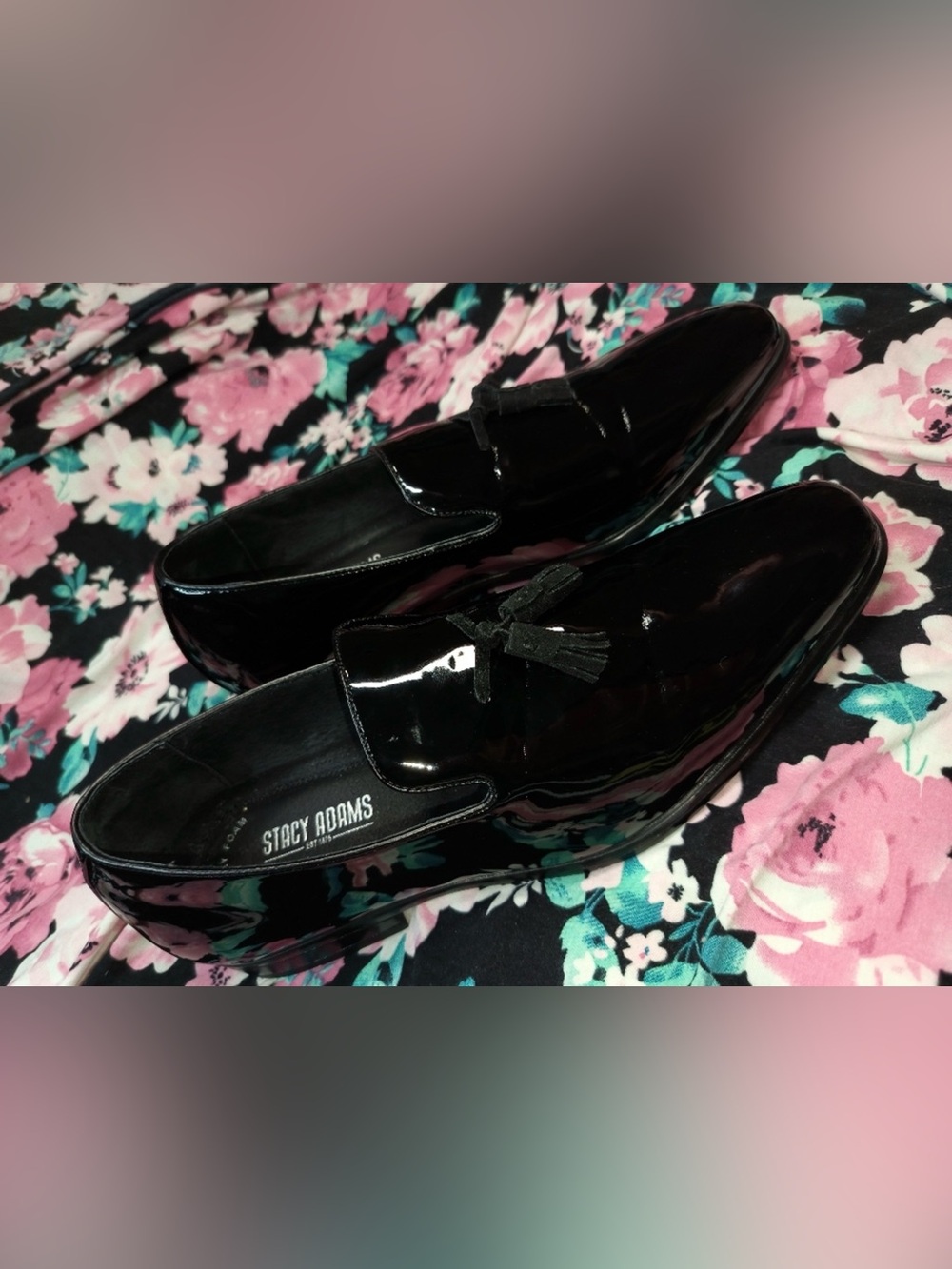Stacy Adams Black Patent Tassel Loafers